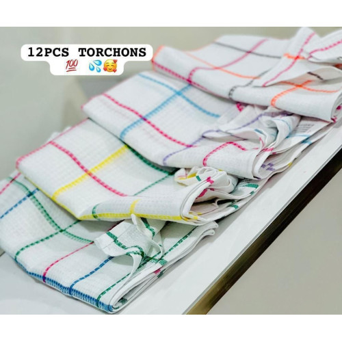 Lot de 12 torchons en Coton