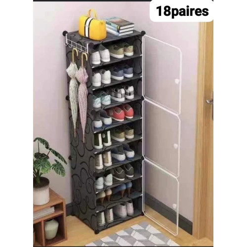 Rangement de chaussure 18 paires en plastique