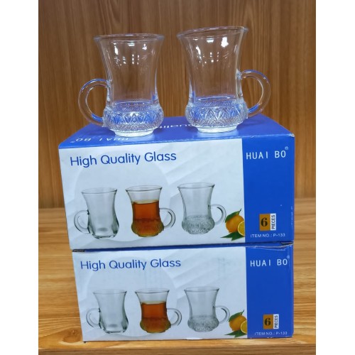 6 Verres De Thé Blanc