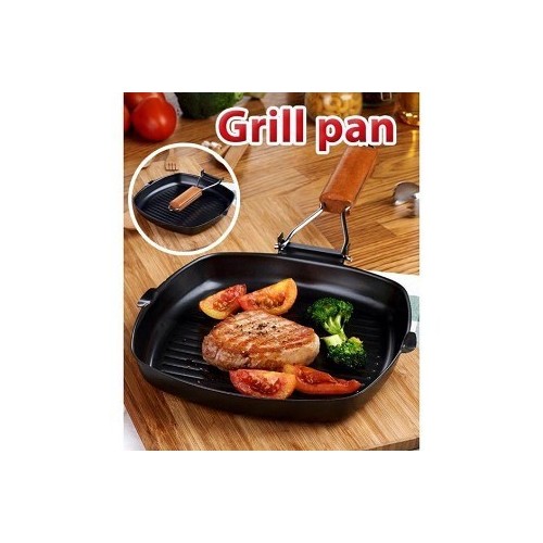 Poêle à Griller avec Poignée Pliable