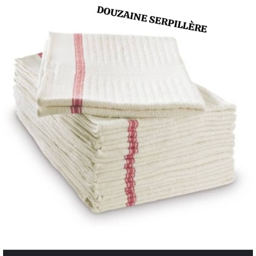 Lot de 12 serpillières en Coton Absorbant - Blanc