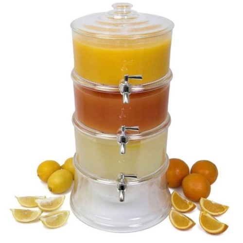fontaine a trois compartment – Distributeur froid en plastique de jus d’hôtel de fruit de 3 rangées avec le noyau de glace