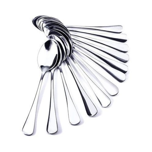 Lot de 12 Cuillères à Café Ovales en Acier Inoxydable lourd Petites 12cm