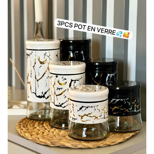 Sucrier - 3 Pièces en verre