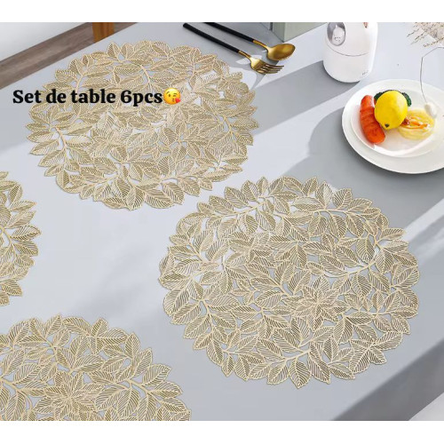 Napperons Ronds Restaurant Table À Manger Blé Modèle Oreille Décoration Tapis Creux En 6Pièces