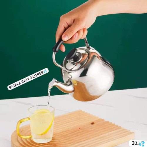 Ensemble 4Piéces de Bouilloire À Gaz En Acier Inox ( 3L, 4L, 5L et 6L)