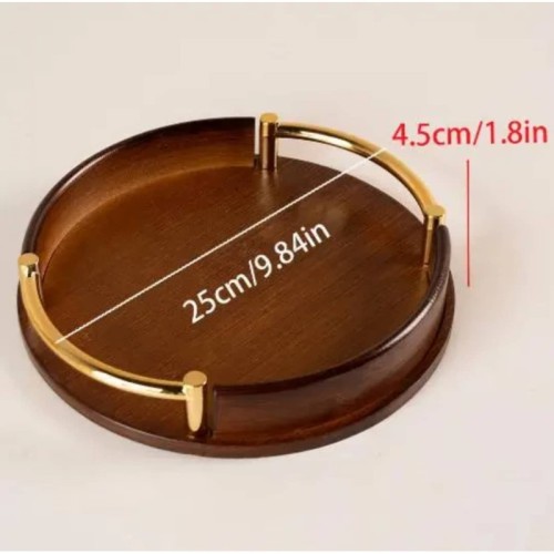 Lot De 3 Plateaux De Service en bois Forme Ronde