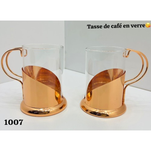 Lot de 6 tasses à café en verre