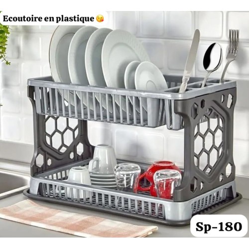 Égouttoir en Plastique - 2 Compartiments
