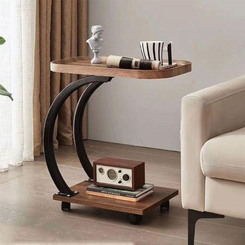 Table d'appoint 2niveaux avec 4roues