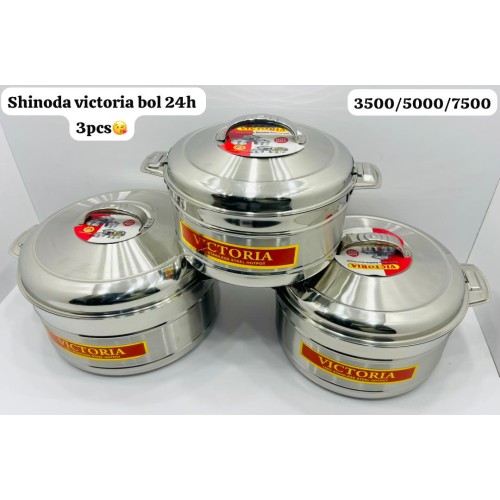 Set De 3 Bols 24Heures Inox 3.5/5/7.5Litres Marque VICTORIA