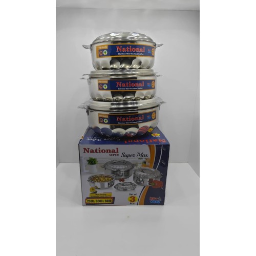 Set de 3piéces bols Isothermes 24heures marque NATIONAL 2500/3500/5000L
