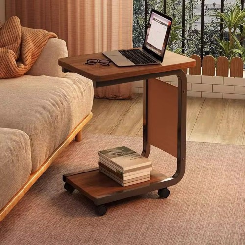 Table d'appoint 2niveaux avec 4roues en C pour rangement