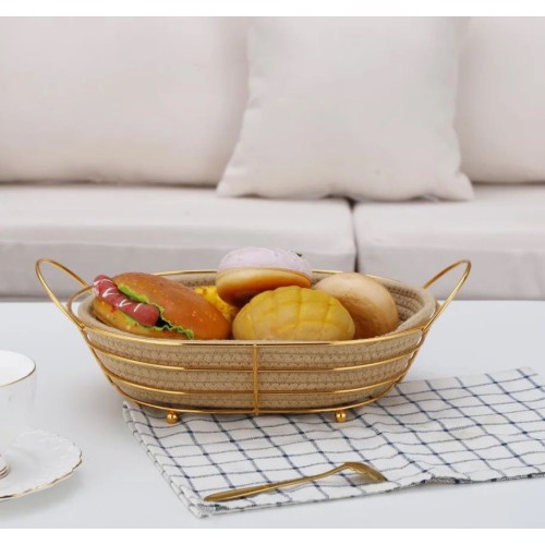 Corbeille à pain et fruits en fil métallique - Rond