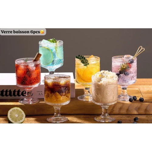 LOT DE 6 PCS VERRE BOISSON