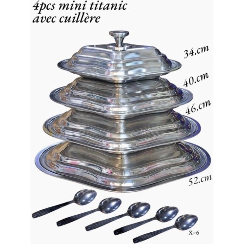 Ensemble 4 bols en inox avec cuillère