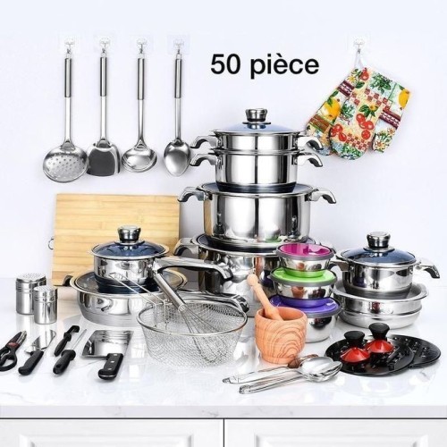 Ensemble de vaisselle 50 pièces en inox