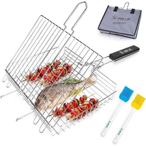 Grille Rectangulaire Barbecue - Double Face - 45 x 45cm